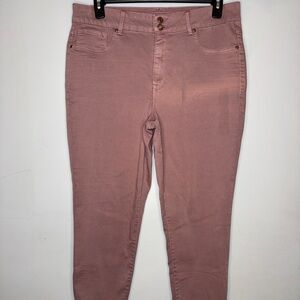 Maurice’s Women's Pink Cotton Blend Skinny Pants, Size Short XL Stretch